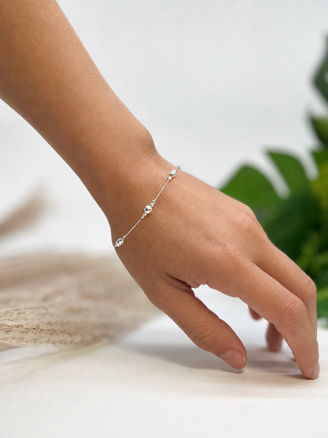 Pulsera de bolitas Plata 9.25