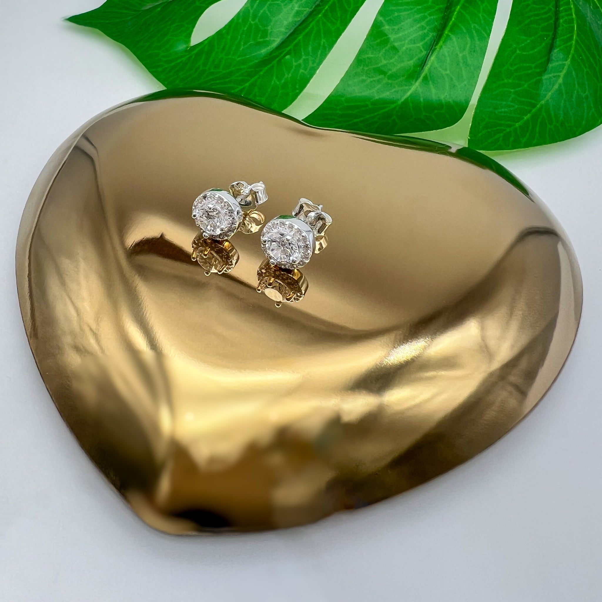 Aretes de plata con zirconia en solitario