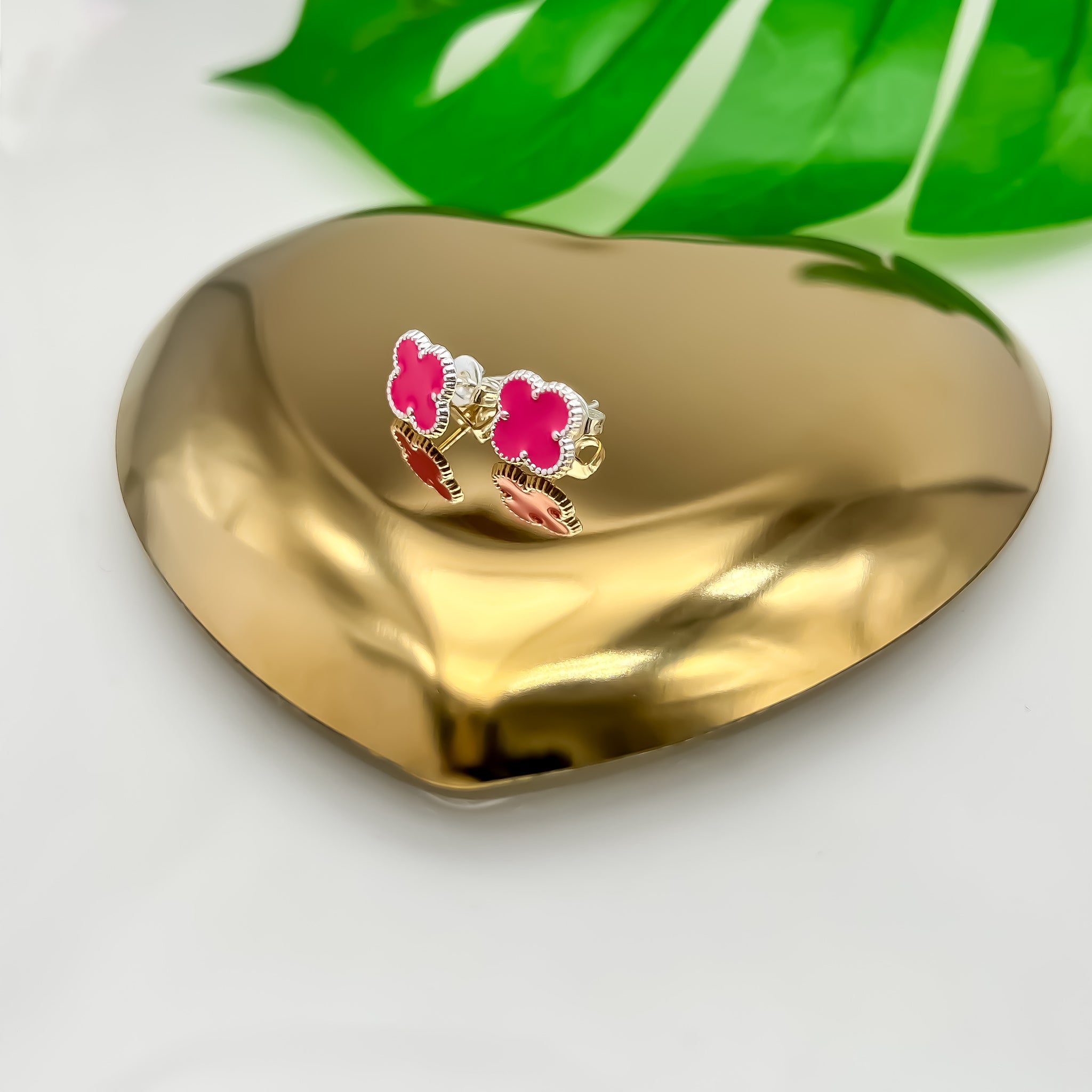 Aretes de plata mini trébol