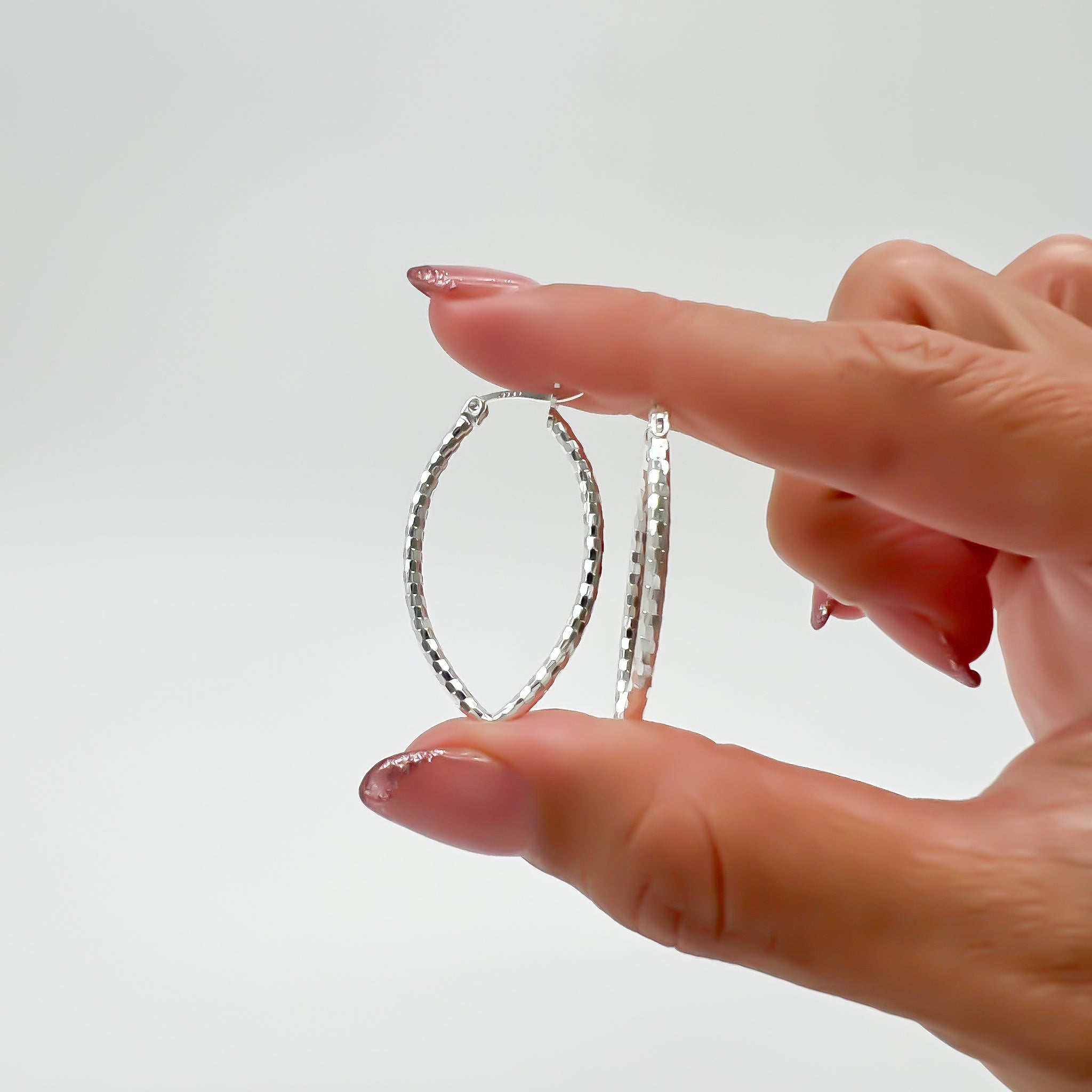 Arracadas de plata diamantada