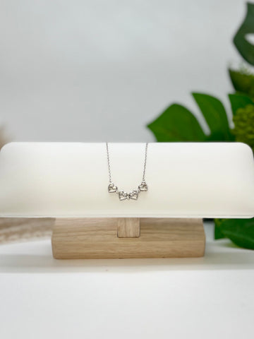 Collar de corazones Plata 9.25