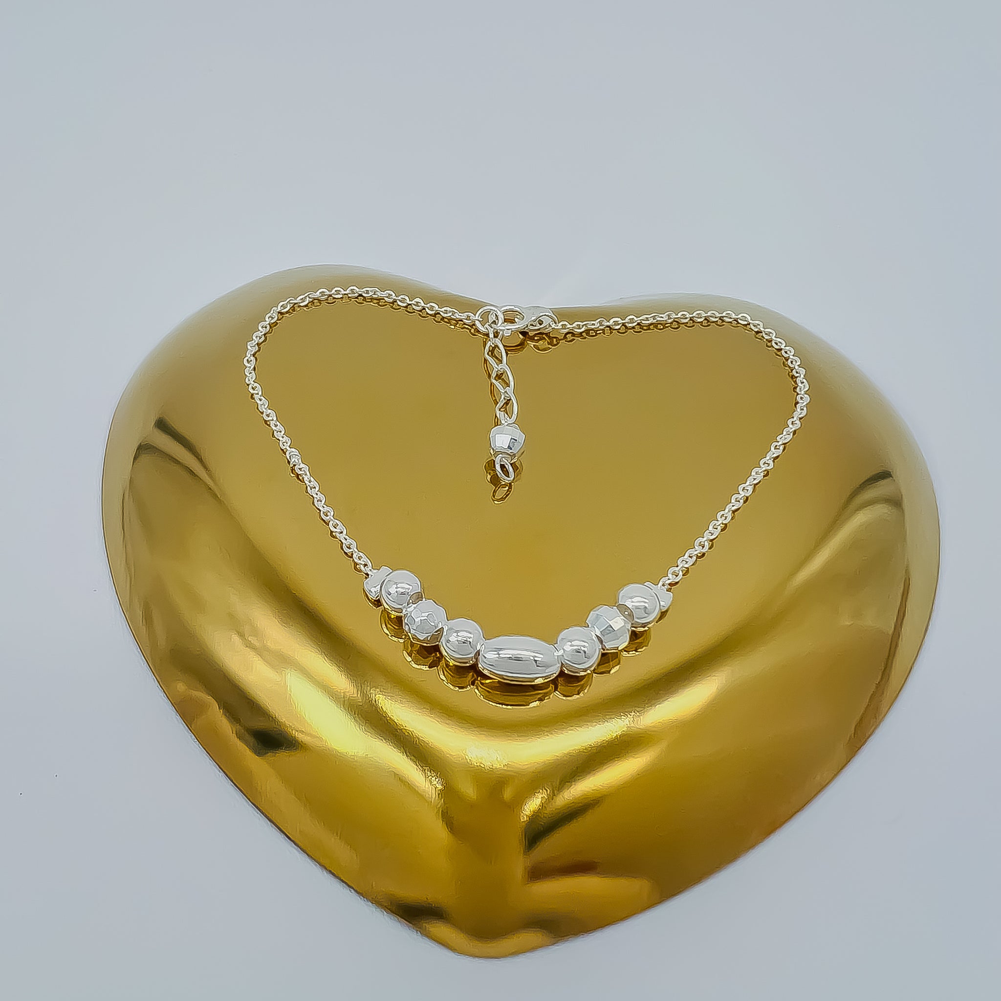 Pulsera de Plata con bolitas facetadas